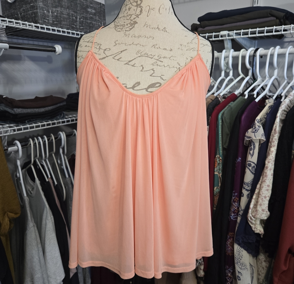 Bebe Peach Spaghetti-Strap Flowing Cami